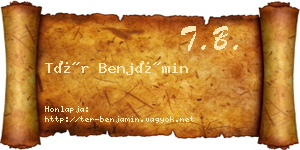 Tér Benjámin névjegykártya